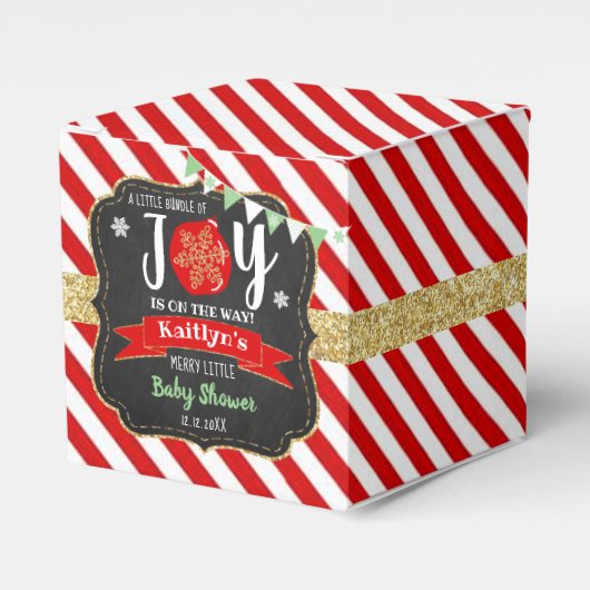 "Little Bundle of Joy" kerstBaby shower Bedankdoosjes (Voorkant Zijde)