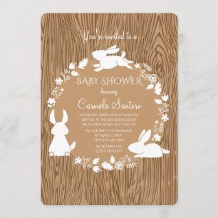 Little Bunnies Brown Invitation Kaart
