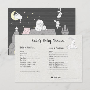 Little Bunnies   Twins Baby shower Guessing spel Kaart