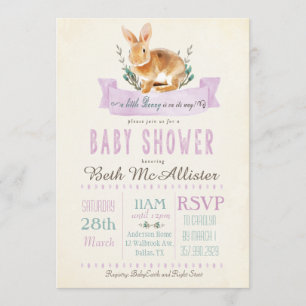 Little Bunny Baby shower Invitation Kaart