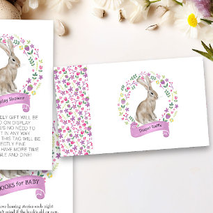 Little Bunny Baby Shower Luierspel Floral Informatiekaartje
