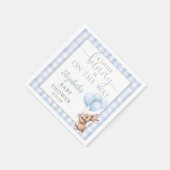 Little Bunny Blue Balloons Boy Baby shower Servet (Hoek)