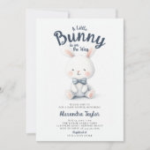 Little Bunny Bow Stropdas Navy White Baby Boy Show Kaart (Voorkant)