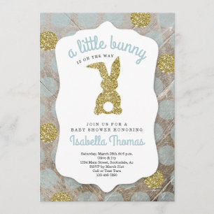 Little Bunny Easter Theme Baby shower for Boy Kaart