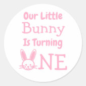 Little Bunny First Birthday Ronde Sticker (Voorkant)