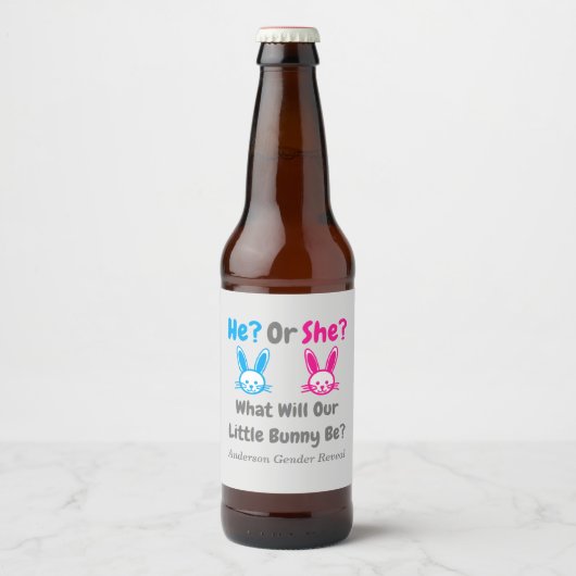 Little Bunny Gender onthulling Bier Etiket (Voorkant)