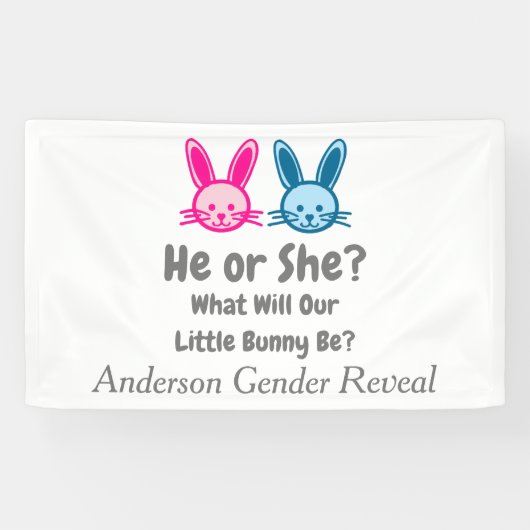 Little Bunny Gender onthulling Spandoek (Horizontaal)
