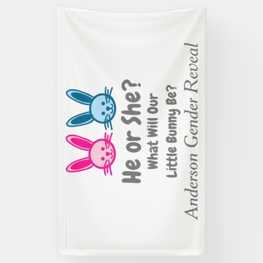 Little Bunny Gender onthulling Spandoek (Verticaal)