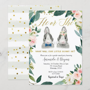 Little Bunny Genre Reveillez fête Invitation