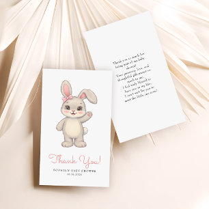 Little Bunny Girl Baby Shower Budget Bedankt Notitiekaartje