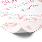 Little Bunny Pink Bow Baby Shower Diaper Raffle Poster (Hoek)