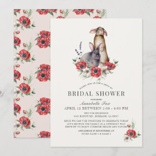 Little Bunny Red Anemone drive-by Vrijgezellenfees Kaart