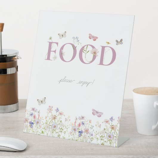 Little Butterfly 1st Verjaardag Eten Reclamebord Met Voetstuk (Insitu)