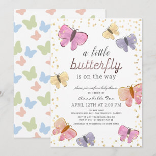 Little Butterfly Baby shower Invitation Kaart
