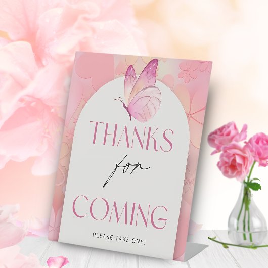 Little Butterfly Baby shower Zeg geen Baby-spel Reclamebord Met Voetstuk