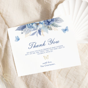 Little Butterfly Boy Baby shower Bedankkaart