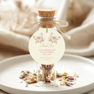 Little Butterfly Dank u Baby shower gunst Tags Bedankjes Labels