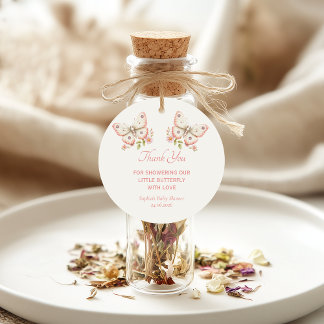 Little Butterfly Dank u Baby shower gunst Tags Bedankjes Labels