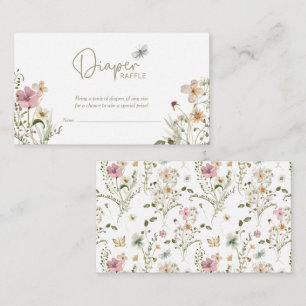Little Butterfly Diaper Raffle Girl Baby shower Informatiekaartje