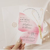 Little Butterfly Girl Baby shower Kaart