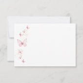 Little Butterfly Pink Girl Baby shower Bedankkaart (Achterkant)