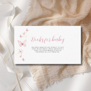 Little Butterfly Pink Girl Boeken voor Baby shower Informatiekaartje