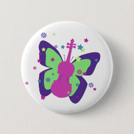 Little Butterfly Violin Kind Ronde Button 5,7 Cm