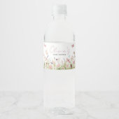 Little Butterfly Wildflower Baby shower Waterfles Etiket (Voorkant)