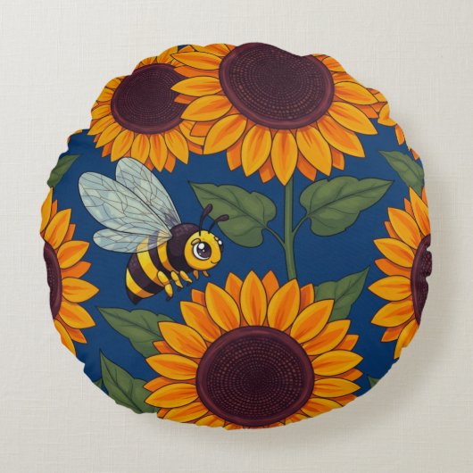 Little Buzzers Rond Kussen (Voorkant)