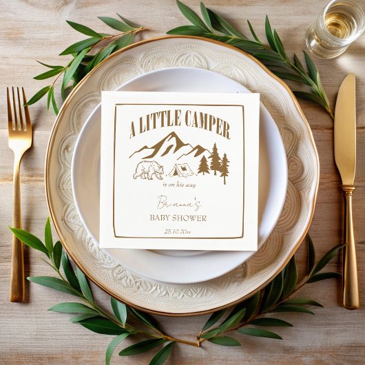 Little camper boho baby shower gepersonaliseerd servet