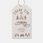 Little camper brown forest baby shower cadeaulabel (Voorkant)