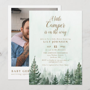 Little Camper Forest Baby Shower Foto QR Code Kaart