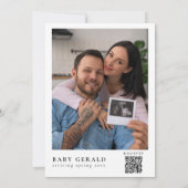 Little Camper Mountain Baby shower Foto QR-code Kaart (Achterkant)