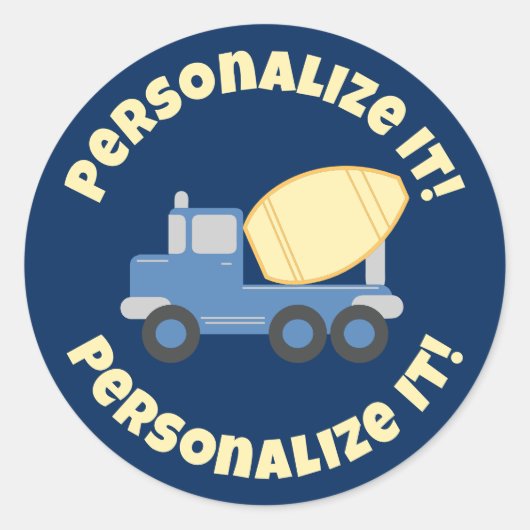 Little Cement Truck Ronde Sticker (Voorkant)