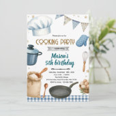Little Chef cooking baking party invitation (Debout devant)