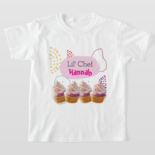 Little Chef Cupcake Baking Party Outfit T-shirt (Laagn)