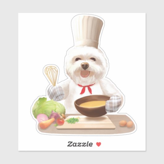 Little Chef Dog Sticker (Vel)