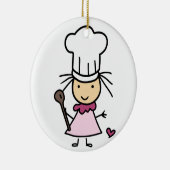 Little Chef Girl Keramisch Ornament (Rechts)