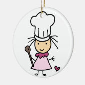 Little Chef Girl Keramisch Ornament (Links)