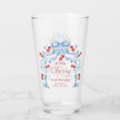 Little Cherry Blue Bow Baby shower Glas (Voorkant)