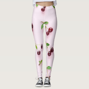 Little Cherry op lichtroze achtergrond Leggings