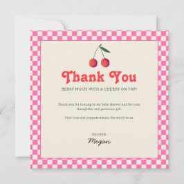 Little Cherry Retro Baby shower Bedankkaart