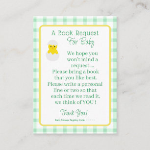 Little Chick Babyboek Verzoek Neutrale Baby Shower Informatiekaartje