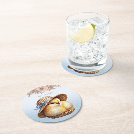 Little Chick Blue Ribbon Paper Onderzetter (Insitu)