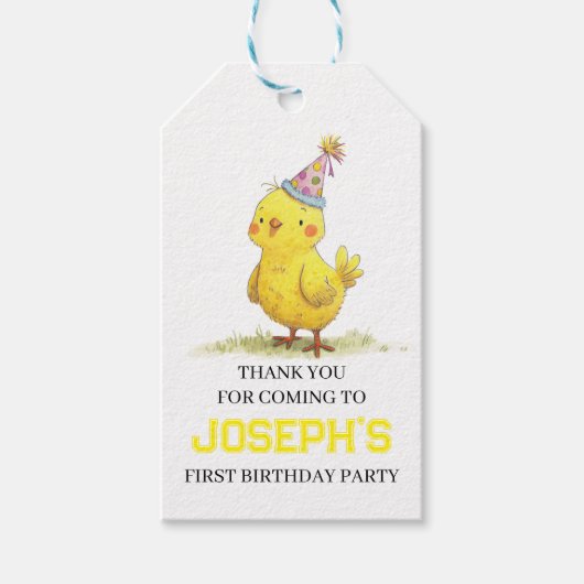 Little Chick Boerderij Birthday Chicken Cadeaulabel (Voorkant)
