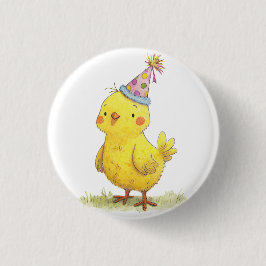 Little Chick Boerderij Birthday Chicken Ronde Button 3,2 Cm