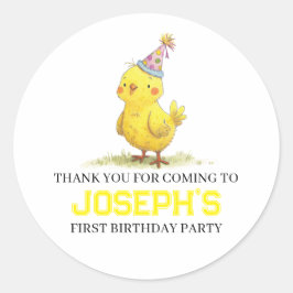Little Chick Boerderij Birthday Chicken Ronde Sticker