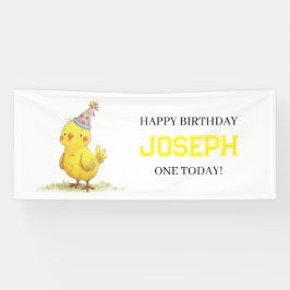 Little Chick Boerderij Birthday Chicken Spandoek