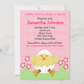 Little Chick Easter Baby shower Invitation Kaart (Voorkant)