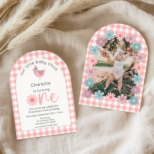 Little Chick est un 1er anniversaire Invitation ph